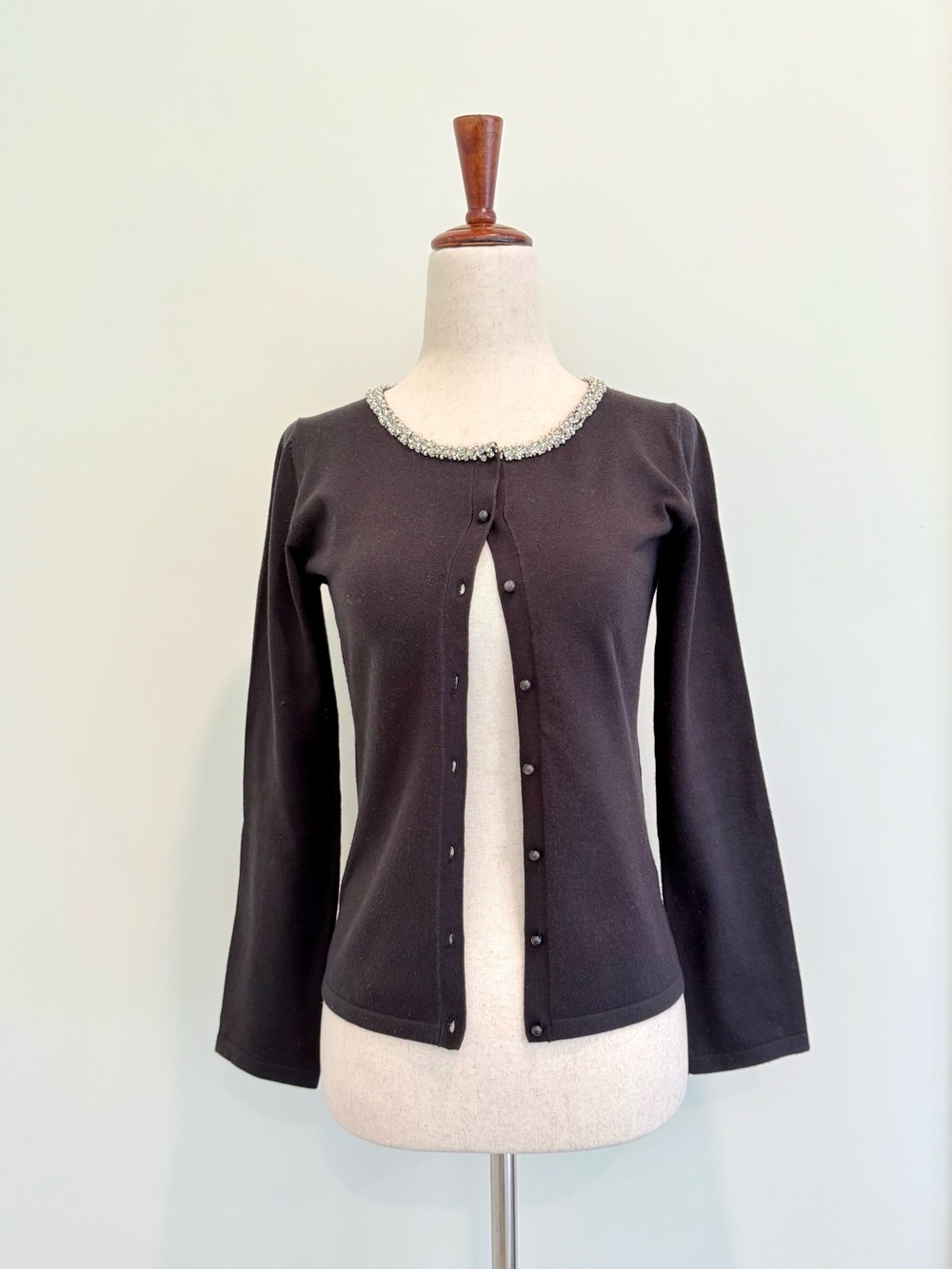 🔔ONWARD🔔 Beaded Neckline Knit Cardigan